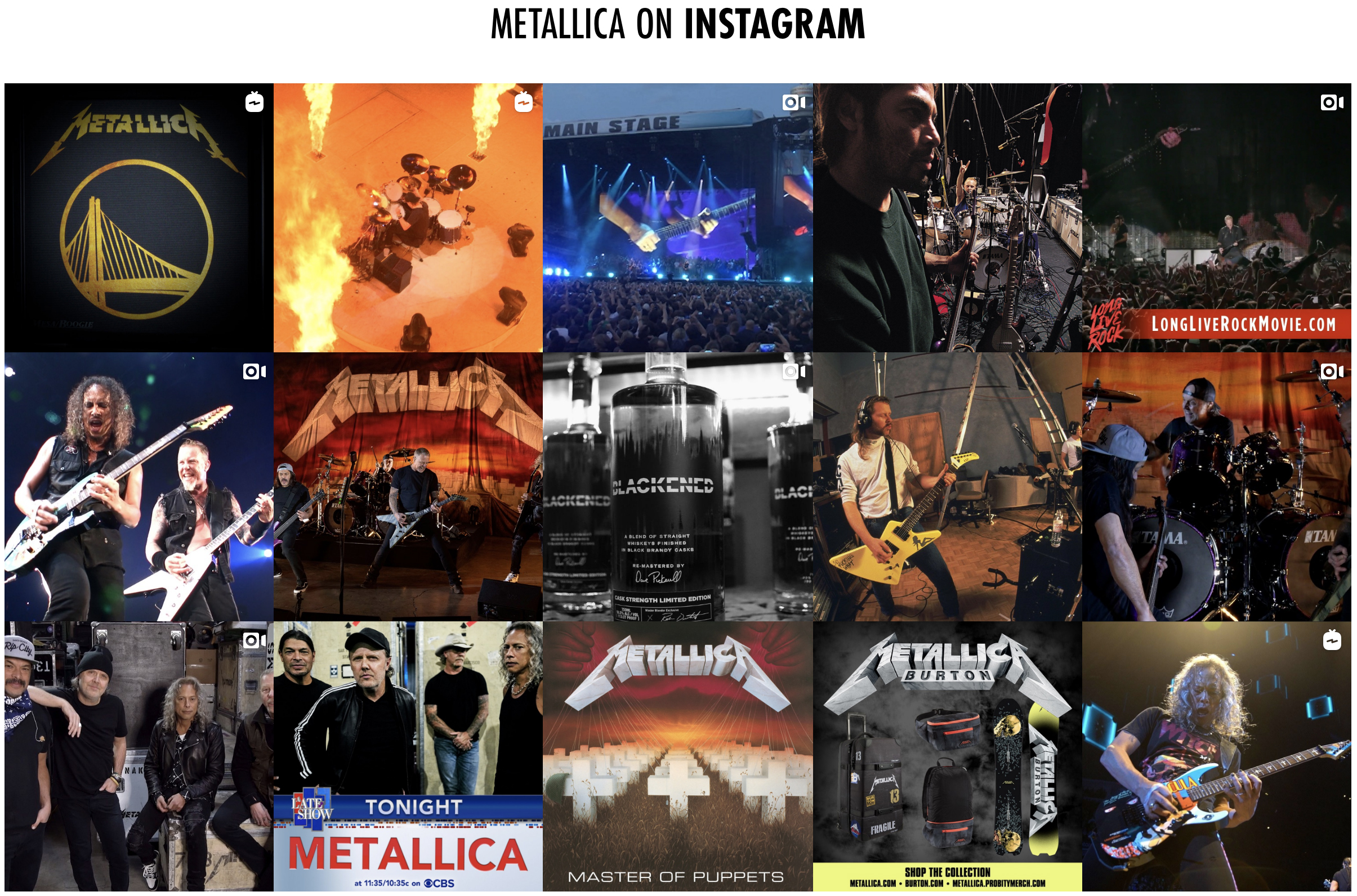 metallica on instagram
